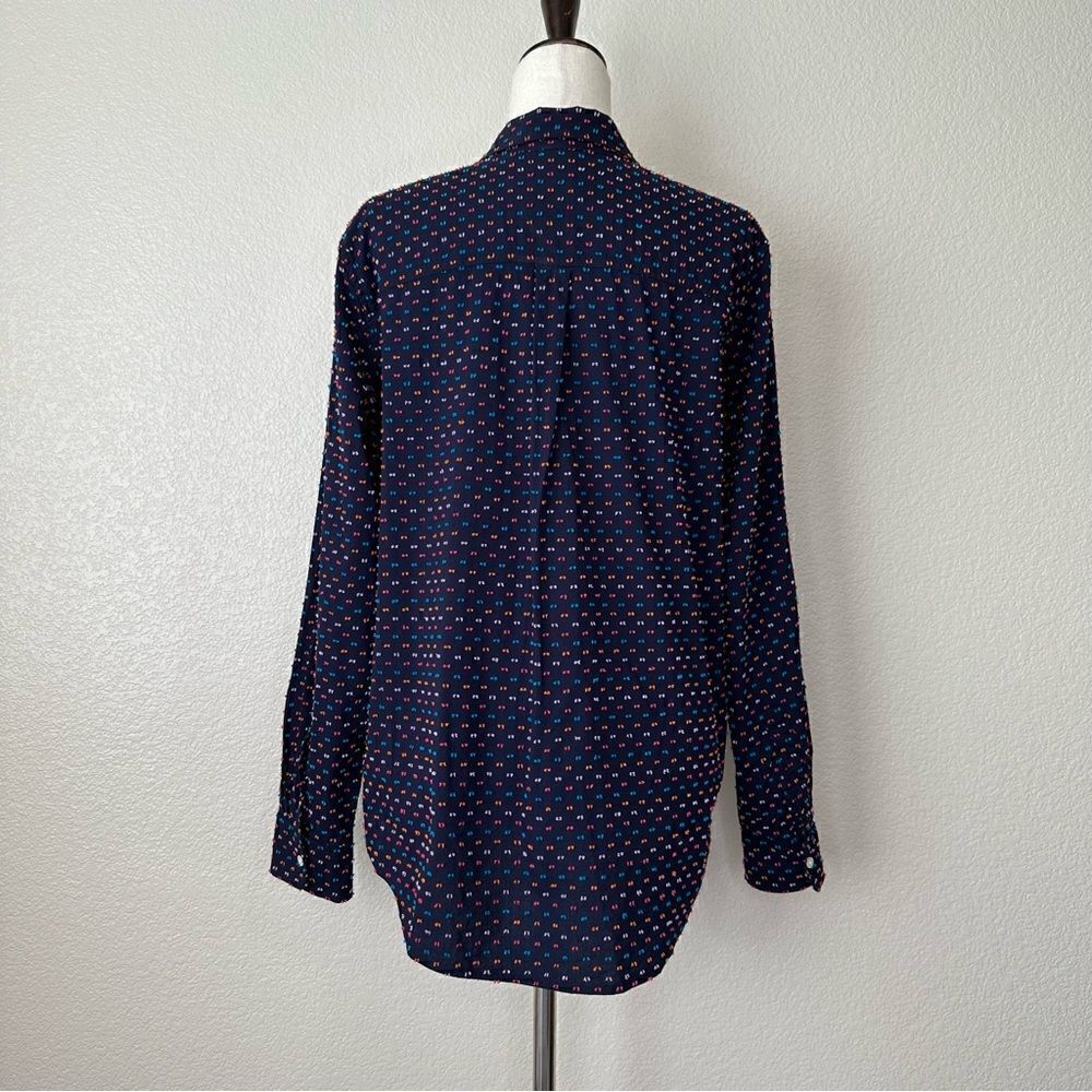 Gap Navy Blue Split Dot Button Down Women’s Perfe… - image 7